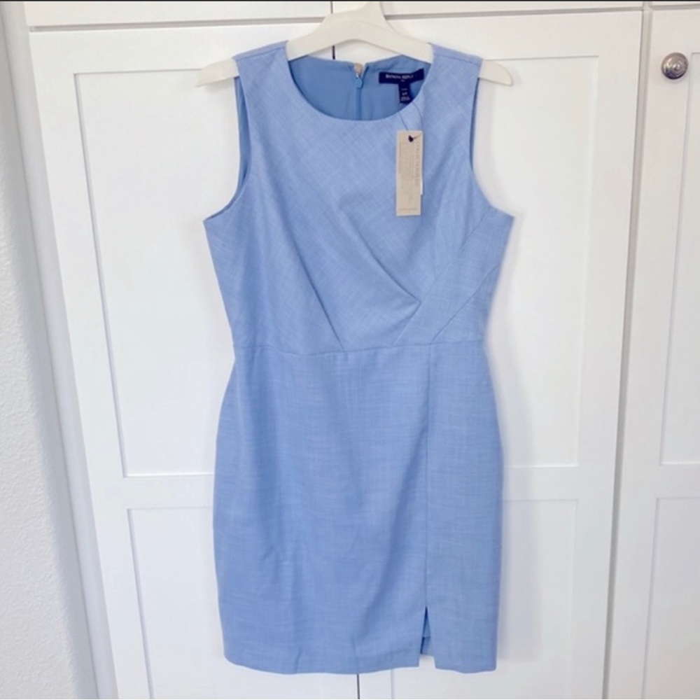BANANA REPUBLIC $100 Sheath‎ Women's Dress Chambray Blue Size 8P NWT - Picture 3 of 4